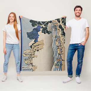Manta Polar Atrás de la montaña Fuji del río Minobu Hokusai