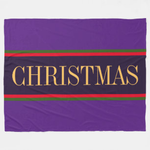 Manta Polar Audaz Dos Tono Púrpura NAVIDADES Verde Rojo Tiras