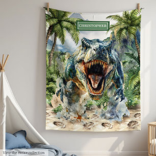 Manta Polar Audaz tiranosaurio Dinosaur Blanket Personalizado