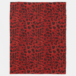 Manta Polar Audaz y Cálido: Leopardo Rojo y Negro