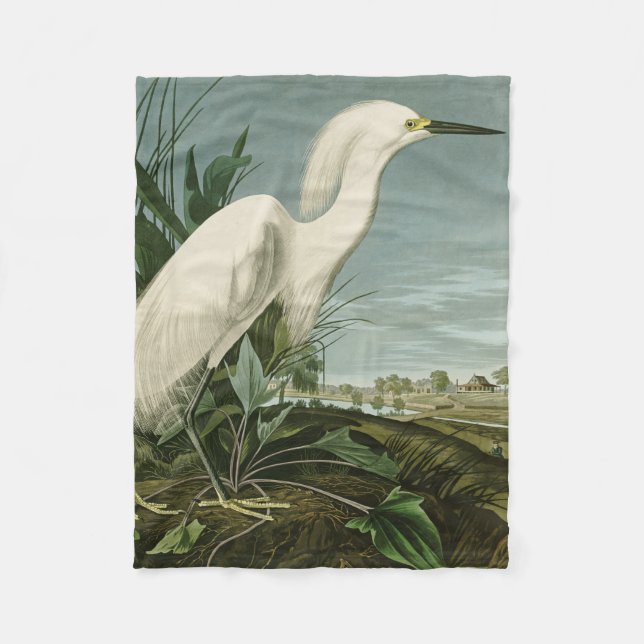 Manta Polar Audubon Snowy Heron White Egret Bird Birding (Anverso)