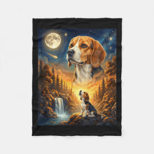 Manta Polar Aullando a la luna meme animal perro beagle