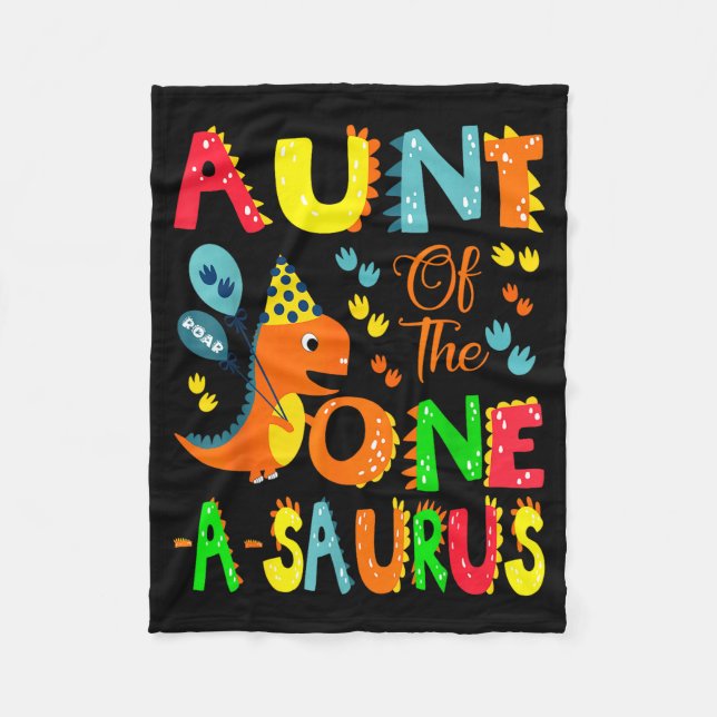 Manta Polar Aunt Of The One-a-saurus 1st Birthday Boy Dinosaur (Anverso)
