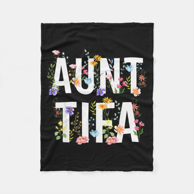 Manta Polar Aunt Tifa - Retro Wildflowers Floral Feminist Mom  (Anverso)
