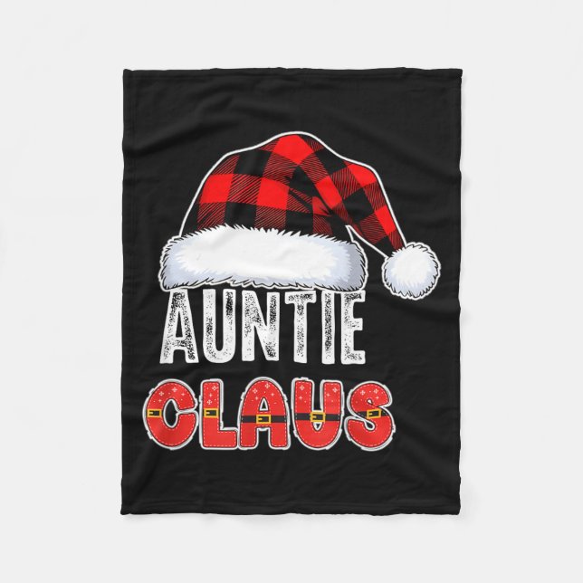 Manta Polar Auntie Claus Buffalo Plaid Red Santa Hat Christmas (Anverso)