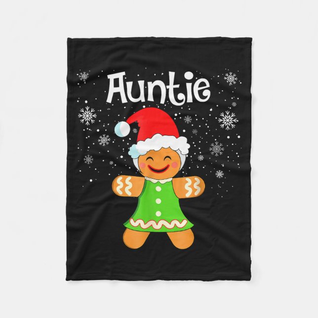Manta Polar Auntie Gingerbread Family Matching Christmas Women (Anverso)