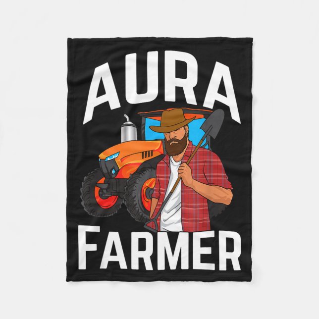 Manta Polar Aura Farmer Meme Divertido  (Anverso)