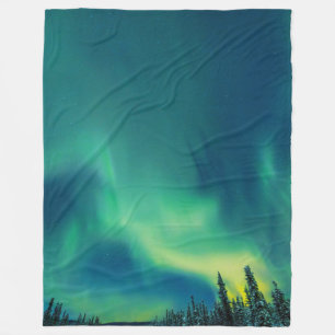 Manta Polar Aurora Borealis Luces del Norte Noche Verde Ártico