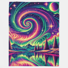 Manta Polar "Aurora Borealis sobre lago reflexivo"