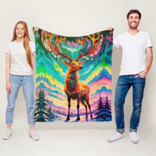 Manta Polar Aurora Stag: Magia en la Noche