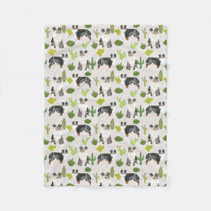 Manta Polar Aussie Dog Cactus Blanket - pastor australiano
