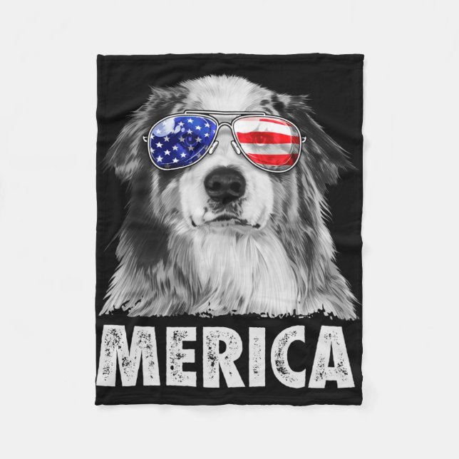 Manta Polar Aussie pastor australiano 4 de julio merica (Anverso)