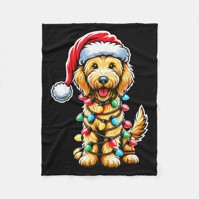 Manta Polar Australian Labradoodle Christmas Tree Xmas Santa L (Anverso)