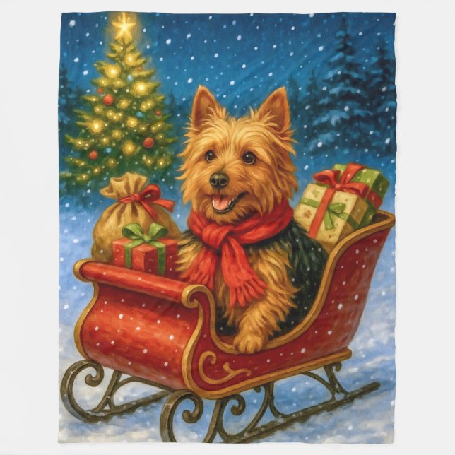 Manta Polar Australian Terrier Holiday  (Anverso)
