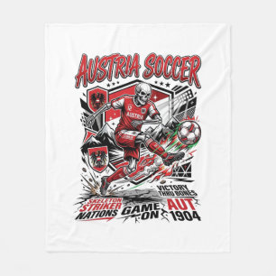Manta Polar Austria Fútbol Esqueleto Delantero Naciones Cartel