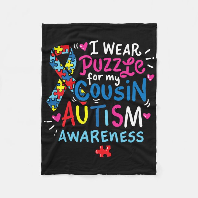 Manta Polar Autism Awareness Cousin Gift Tee (Anverso)