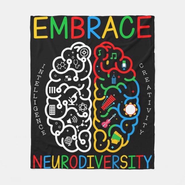 Manta Polar Autism Awareness  Embrace Neurodiversity ADHD Auti (Anverso)