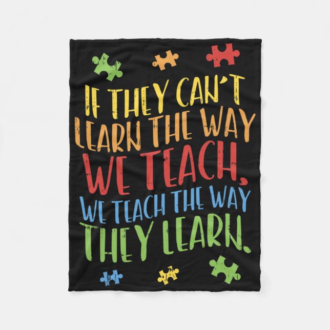 Manta Polar Autism Awareness Teacher Autistic Teach Learn Gift (Anverso)