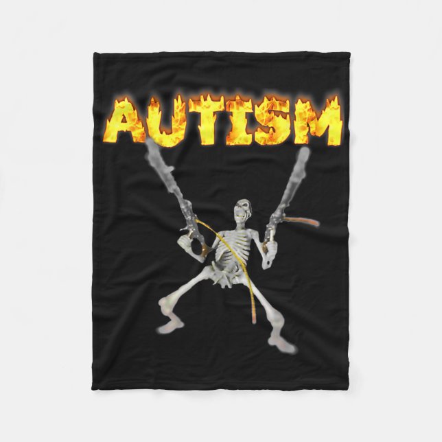 Manta Polar Autism Skeleton Divertido Curiosamente Específico  (Anverso)