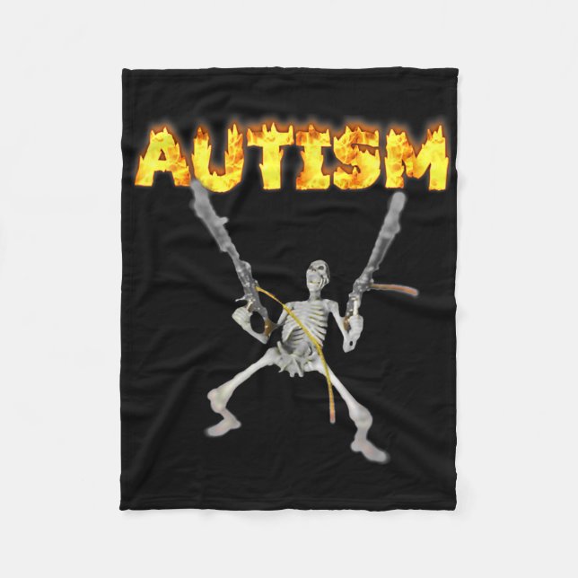 Manta Polar Autism Skeleton Divertido Curiosamente Específico  (Anverso)