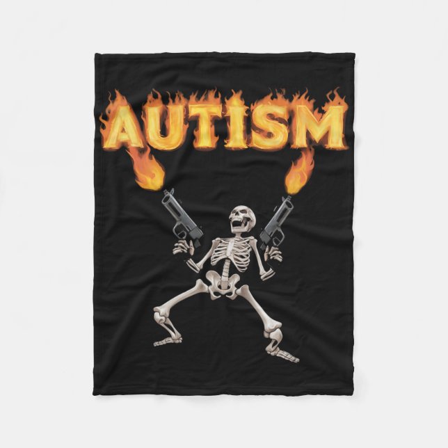 Manta Polar Autism Skeleton Graciosamente Específico Meme De T (Anverso)