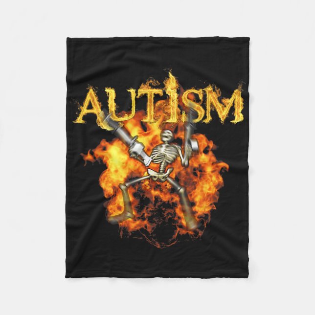 Manta Polar Autism Skeleton Guns Funny Fire Bones Spooki (Anverso)