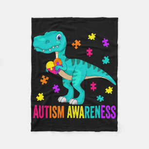 Manta Polar Autismo Conciencia Dinosaurio Rompecabezas de auti