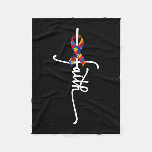 Manta Polar Autismo Fe Cruza el Autismo Autismo Autista Gracio (Anverso)