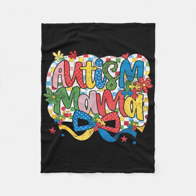 Manta Polar Autismo Mamá Mamá Coquette Bow Autism Awareness Au (Anverso)