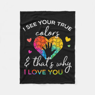 Manta Polar Autismo Mano Veo Tus Verdaderos Colores Conciencia