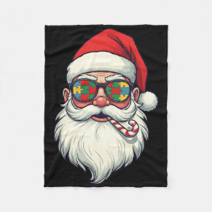 Manta Polar Autismo Papá Noel Caña de Caramelo Navidad Mujeres