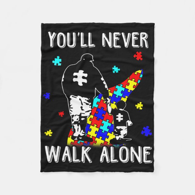 Manta Polar Autismo Papá, nunca caminarás sola para apoyar las (Anverso)