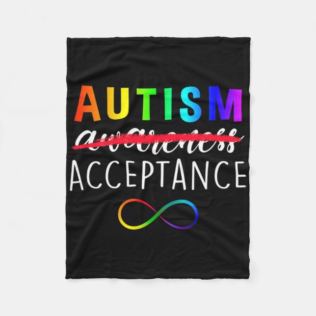 Manta Polar Autismo - Rojo En Cambio - Aceptación No Concienci (Anverso)