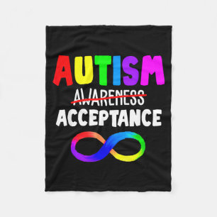 Manta Polar Autismo Rojo En Lugar De Aceptación No Conciencia 