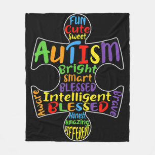 Manta Polar Autismo Sensibilización Corazón Bienaventurados Ho