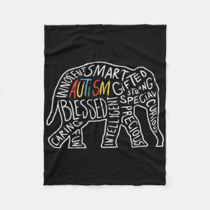 Manta Polar Autismo Sensibilización Elefante Palabras Regalo d