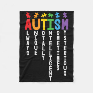 Manta Polar Autismo Siempre Único Autismo Totalmente Inteligen