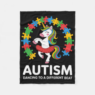 Manta Polar Autismo Unicornio Bailando Diferentes Golpean Conc