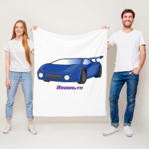 Manta Polar Autobús deportivo azul con ilustracion aéreo