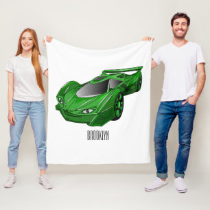 Manta Polar Autobús deportivo verde con ilustracion aéreo