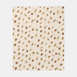 Manta Polar Autumn Acorn Pattern Throw Blanket