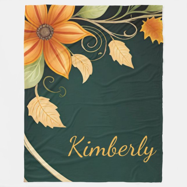 Manta Polar Autumn Blossom Elegance (Anverso)