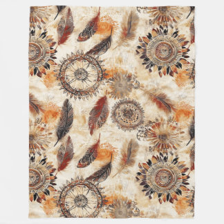 Manta Polar Autumn Boho Feathers