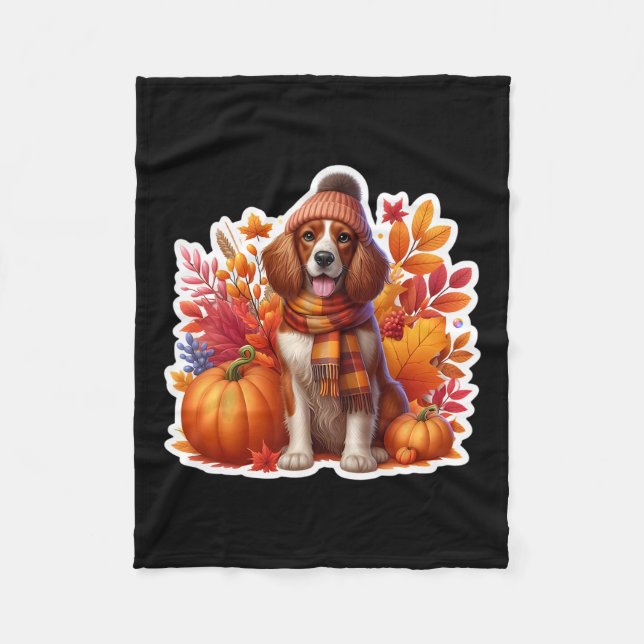 Manta Polar Autumn Fall Welsh Springer Spaniel Dog Owner Thank (Anverso)