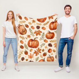 Manta Polar Autumn Harvest Cozy Blanket for Thanksgiving 