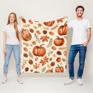 Manta Polar Autumn Harvest Cozy Blanket for Thanksgiving 