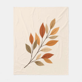 Manta Polar Autumn Leaves Branch Fleece Blanket | Minimal Fall
