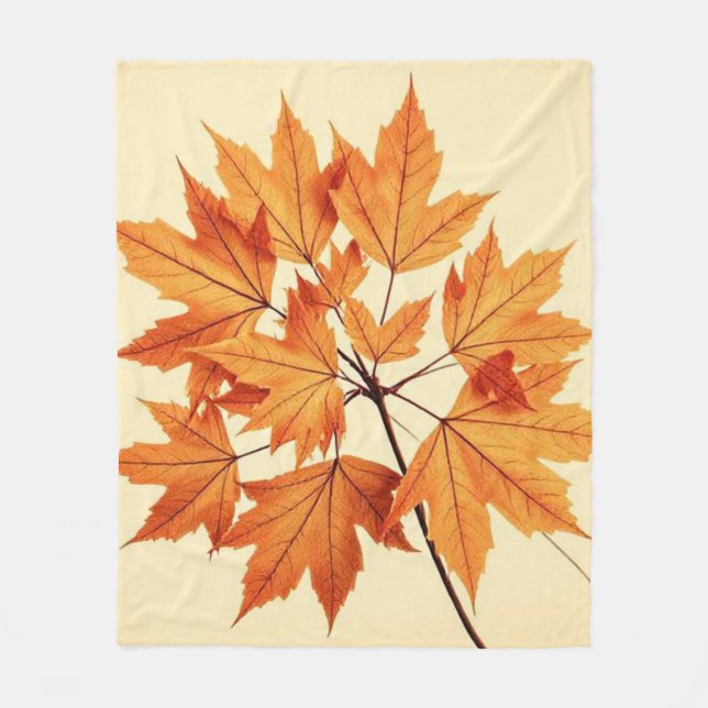 Manta Polar Autumn Maple Leaf Print: Fall Foliage (Anverso)