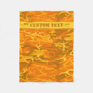 Manta Polar Autumn Naranja Camo con Personalizado Textos