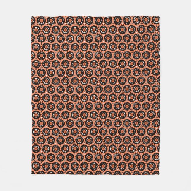 Manta Polar Autumn Naranja Floral (Anverso)